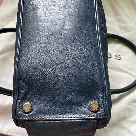 Marc Jacobs leather top handle / shoulder bag. Navy with dark red top stitch - Picture 12 of 16